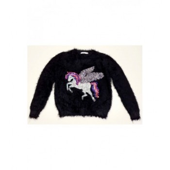 Pegazusos fekete pulóver (140)