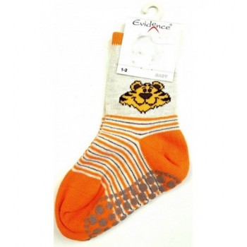 Tigrises, ABS-es narancs-szürke zokni (74-80)